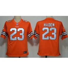 Nike Cleveland Browns 23 Joe Haden Orange Game NFL Jersey