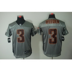 Nike Cleveland Browns 3 Brandon Weeden Grey Elite Shadow NFL Jersey