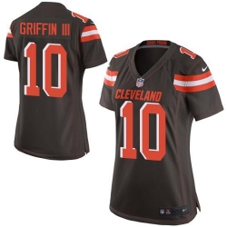 Nike Browns #10 Robert Griffin III Brown Team Color Womens Stitched