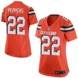 Nike Browns #22 Jabrill Peppers Orange Alternate Womens Stitched NFL New Elite Jersey