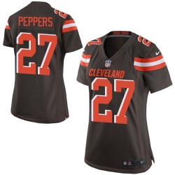 Nike Browns #27 Jabrill Peppers Brown Team Color Womens Stitched NFL New Elite Jersey