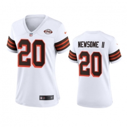 Women Cleveland Browns 20 Greg Newsome II Nike 1946 Collection Alternate Game Limited NFL Jersey   White