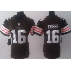 Women Nike Cleveland Browns 16 Josh Cribbs Brown NFL Jerseys