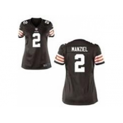 Women Nike Cleveland Browns #2 Johnny Manziel Brown NFL Jerseys