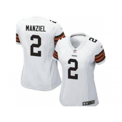 Women Nike Cleveland Browns #2 Johnny Manziel White NFL Jerseys