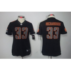 Women Nike Cleveland Browns #33 Trent Richardson Black Jerseys[Impact Limited]