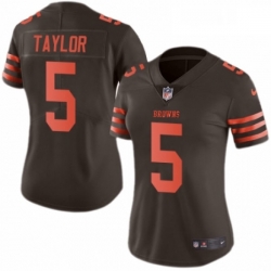 Womens Nike Cleveland Browns 5 Tyrod Taylor Limited Brown Rush Vapor Untouchable NFL Jersey