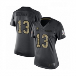 Womens Odell Beckham Jr Limited Black Nike Jersey NFL Cleveland Browns 13 2016 Salute to Service