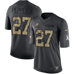 Nike Browns #27 Jabrill Peppers Black Youth Stitched NFL Limited 2016 Salute to Service Jersey