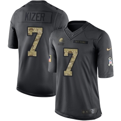 Nike Browns #7 DeShone Kizer Black Youth Stitched NFL Limited 2016 Salute to Service Jersey