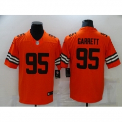 Youth Cleveland Browns 95 Myles Garrett Orange 2021 Inverted Legend Stitched Nike Limited Jersey