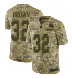 Youth Nike Cleveland Browns 32 Jim Brown Limited Camo 2018 Salute to Service NFL Jersey