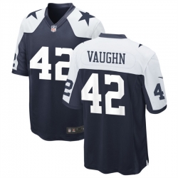 Men Dallas Cowboys 42 Vaughn  Navy White Thanksgiving Vapor Untouchable Limited Stitched Football Jersey