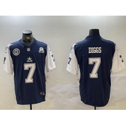 Men Dallas Cowboys 7 Trevon Diggs Navy 2023 F U S E With 1960 Patch Vapor Limited Stitched Football Jersey