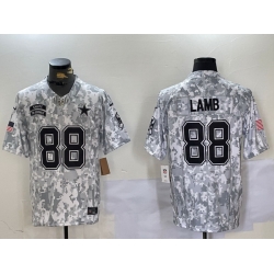 Men Dallas Cowboys 88 CeeDee Lamb 2024 F U S E Arctic Camo Salute To Service Limited Stitched Football Jersey