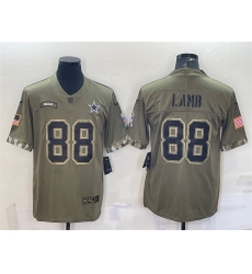 Men Dallas Cowboys 88 CeeDee Lamb Olive 2022 Salute To Service Limited Stitched Jersey