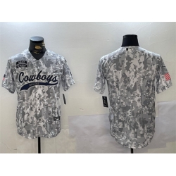 Men Dallas Cowboys Blank 2024 Arctic Camo Salute To Service Stitched Baseball Jersey