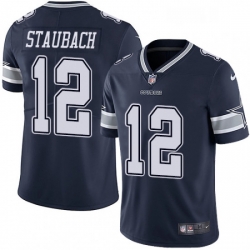 Mens Nike Dallas Cowboys 12 Roger Staubach Navy Blue Team Color Vapor Untouchable Limited Player NFL Jersey