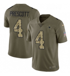 Mens Nike Dallas Cowboys 4 Dak Prescott Limited OliveCamo 2017 Salute to Service NFL Jersey