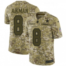 Mens Nike Dallas Cowboys 8 Troy Aikman Limited Camo 2018 Salute to Service NFL Jersey