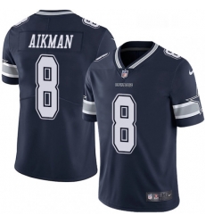 Mens Nike Dallas Cowboys 8 Troy Aikman Navy Blue Team Color Vapor Untouchable Limited Player NFL Jersey