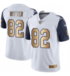 Mens Nike Dallas Cowboys 82 Jason Witten Limited WhiteGold Rush NFL Jersey