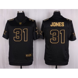 Nike Cowboys #31 Byron Jones Black Mens Stitched NFL Elite Pro Line Gold Collection Jersey