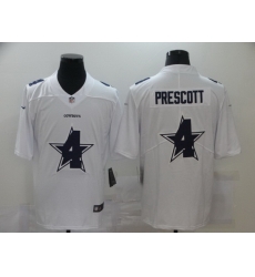 Nike Cowboys 4 Dak Prescott White Shadow Logo Limited Jersey