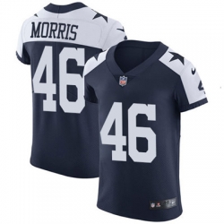 Nike Cowboys #46 Alfred Morris Navy Blue Thanksgiving Mens Stitched NFL Vapor Untouchable Throwback Elite Jersey