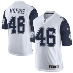 Nike Cowboys #46 Alfred Morris White Mens Stitched NFL Elite Rush Jersey