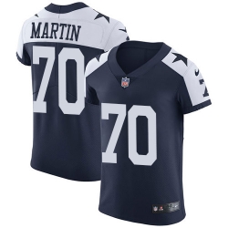 Nike Cowboys #70 Zack Martin Navy Blue Thanksgiving Mens Stitched NFL Vapor Untouchable Throwback Elite Jersey