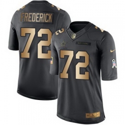 Nike Cowboys #72 Travis Frederick Black Mens Stitched NFL Limited Gold Salute To Service Jersey