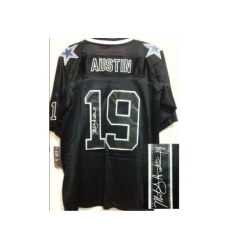 Nike Dallas Cowboys 19 Miles Austin Black Elite Light Out Signed NFL Jersey