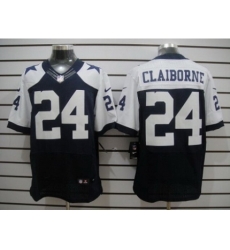 Nike Dallas Cowboys 24 Morris Claiborne Blue Elite Thankgivings NFL Jersey