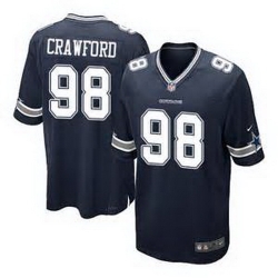 Nike Dallas Cowboys #98 Tyrone Crawford Navy Blue Team Color Mens Stitched NFL Elite Jersey