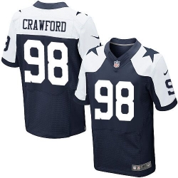 Nike Dallas Cowboys #98 Tyrone Crawford Navy Blue Thanksgiving Throwback Men 27s Stitched NFL Elite Jersey