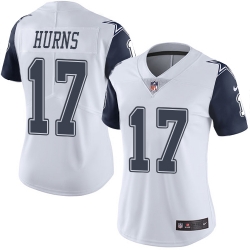 Nike Cowboys #17 Allen Hurns White Womens Stitched NFL Limited Rush Jersey