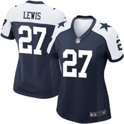 Nike Cowboys #27 Jourdan Lewis Navy Blue Womens Throwback Alternate NFL Game Jersey