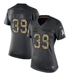 Nike Cowboys #39 Brandon Carr Black Womens Stitched NFL Limited 2016 Salute to Service Jersey