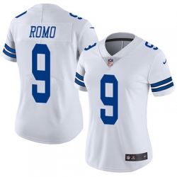 Nike Cowboys #9 Tony Romo White Womens Stitched NFL Vapor Untouchable Limited Jersey