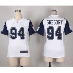 Nike Cowboys 94 Randy Gregory White Womens Stitched NFL Elite Rush Jersey