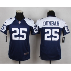 Women Nike Cowboys #25 Lance Dunbar Navy Blue Thanksgiving Throwback NFL Elite Jersey