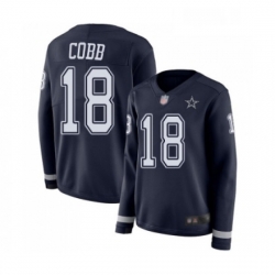 Womens Dallas Cowboys 18 Randall Cobb Limited Navy Blue Therma Long Sleeve Football Jersey