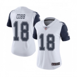 Womens Dallas Cowboys 18 Randall Cobb Limited White Rush Vapor Untouchable Football Jersey