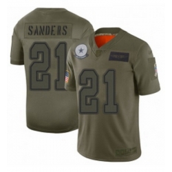 Womens Dallas Cowboys 21 Deion Sanders Limited Camo 2019 Salute to Service Football Jersey