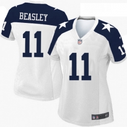 Womens Nike Dallas Cowboys 11 Cole Beasley Elite White Throwback Alternate NFL Jersey