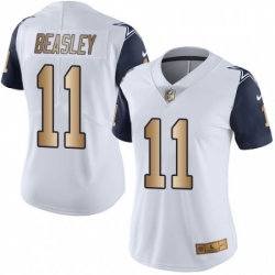 Womens Nike Dallas Cowboys 11 Cole Beasley Limited WhiteGold Rush NFL Jersey