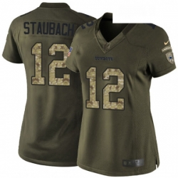 Womens Nike Dallas Cowboys 12 Roger Staubach Elite Green Salute to Service NFL Jersey