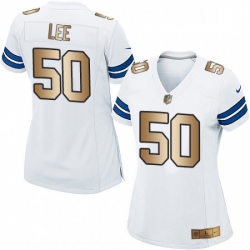 Womens Nike Dallas Cowboys 50 Sean Lee Elite WhiteGold NFL Jersey