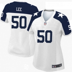 Womens Nike Dallas Cowboys 50 Sean Lee Game White Throwback Alternate NFL Jersey